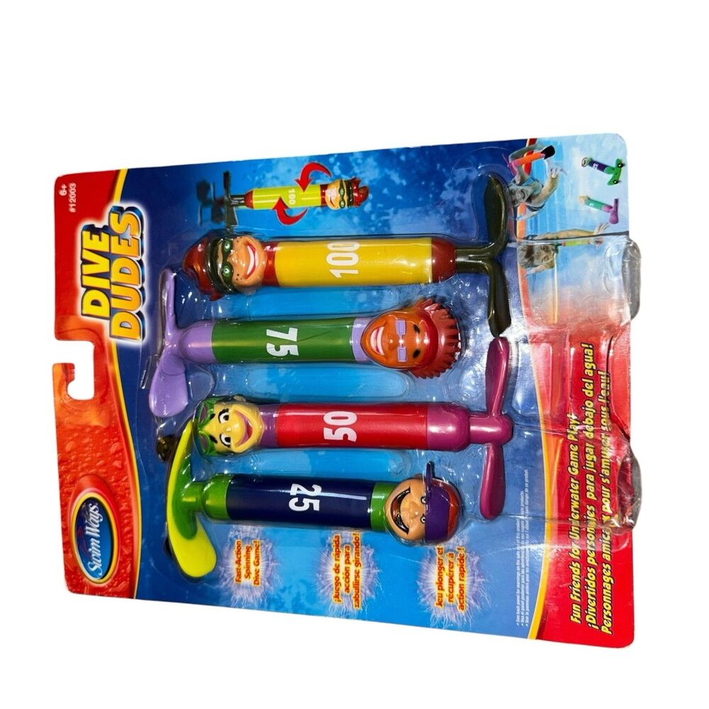 Rare new SwimWays Dive‎ Dudes - Set of 4  Underwater Pool diving Toy